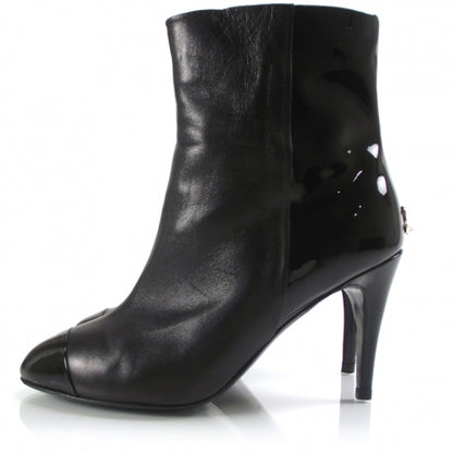 Chanel Patent Leather CC Boots 36.5 Black 2 of 9