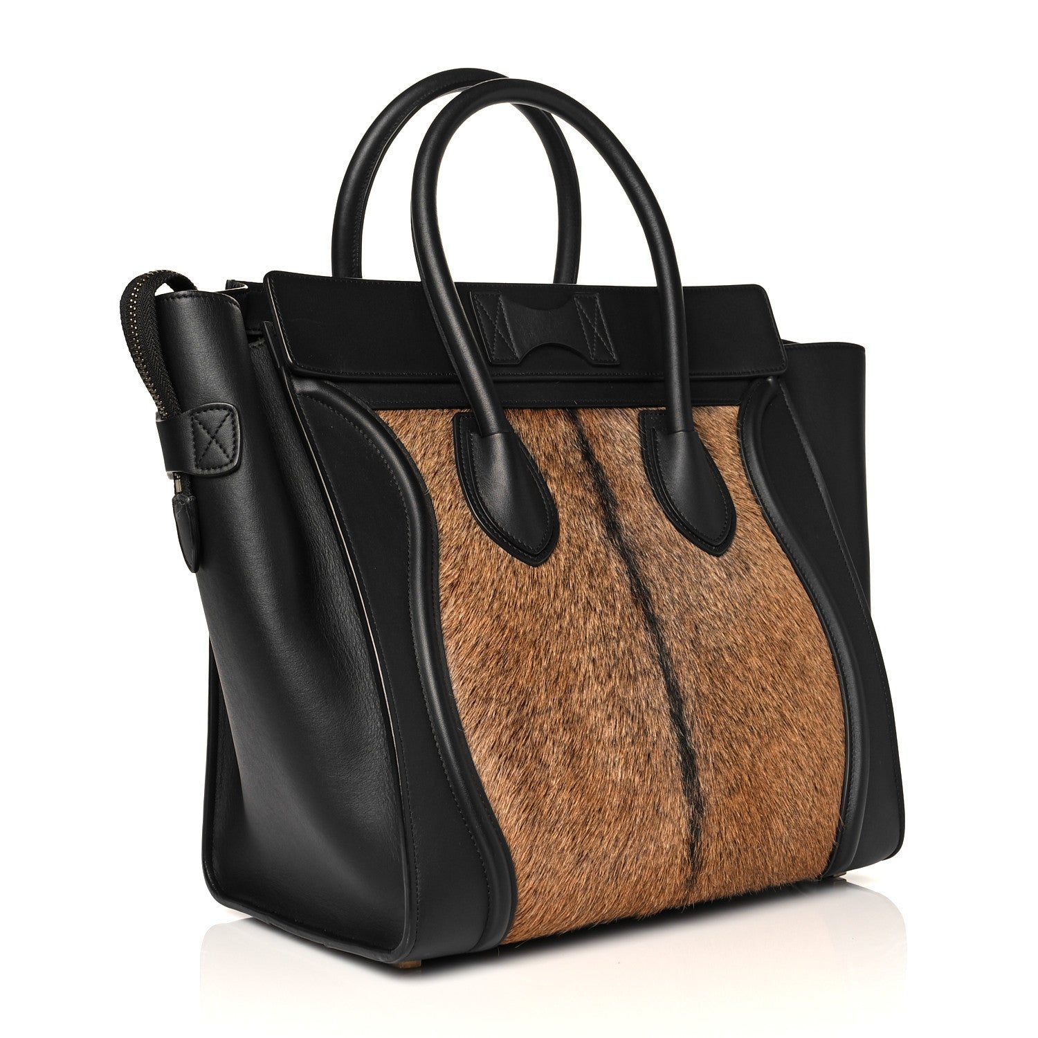 Celine Pony Hair Mini Luggage Brown 3 of 9
