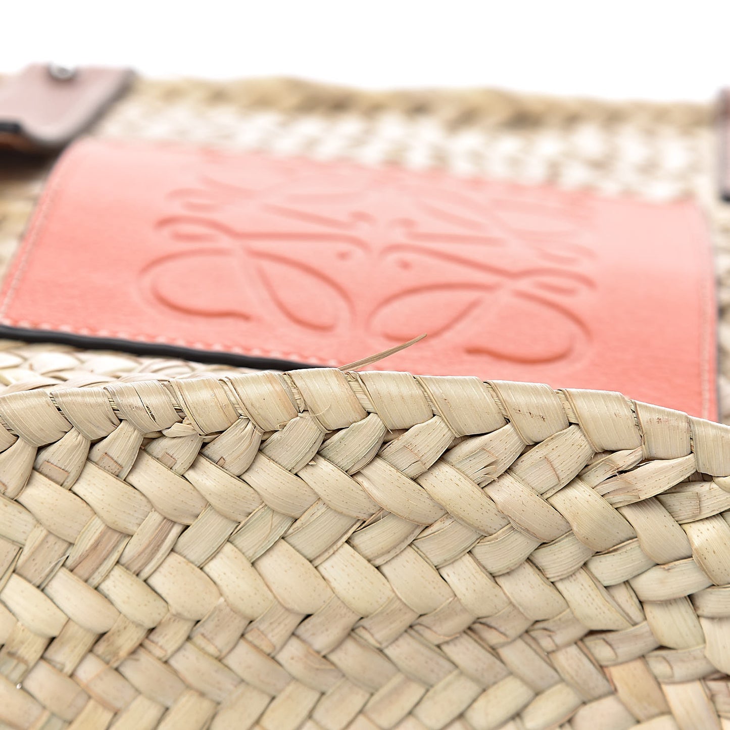 Raffia Basket Tote Bag Natural Tan Orange