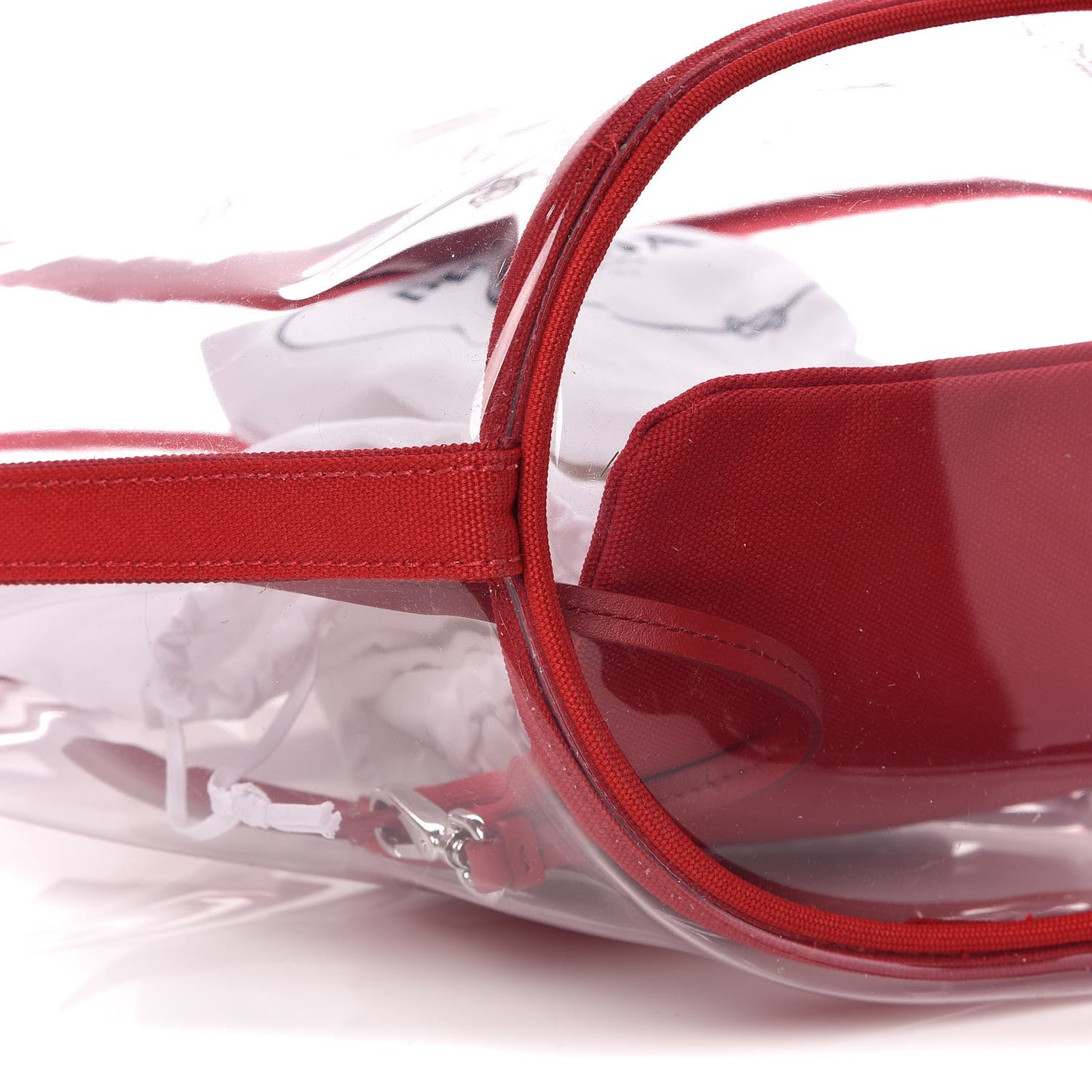 Plexiglass Calfskin Small Shopper Tote Rosso