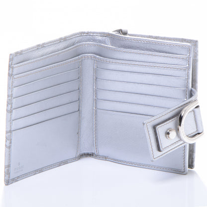 Gucci Guccissima D Ring Compact Wallet Metallic Silver 5 of 7