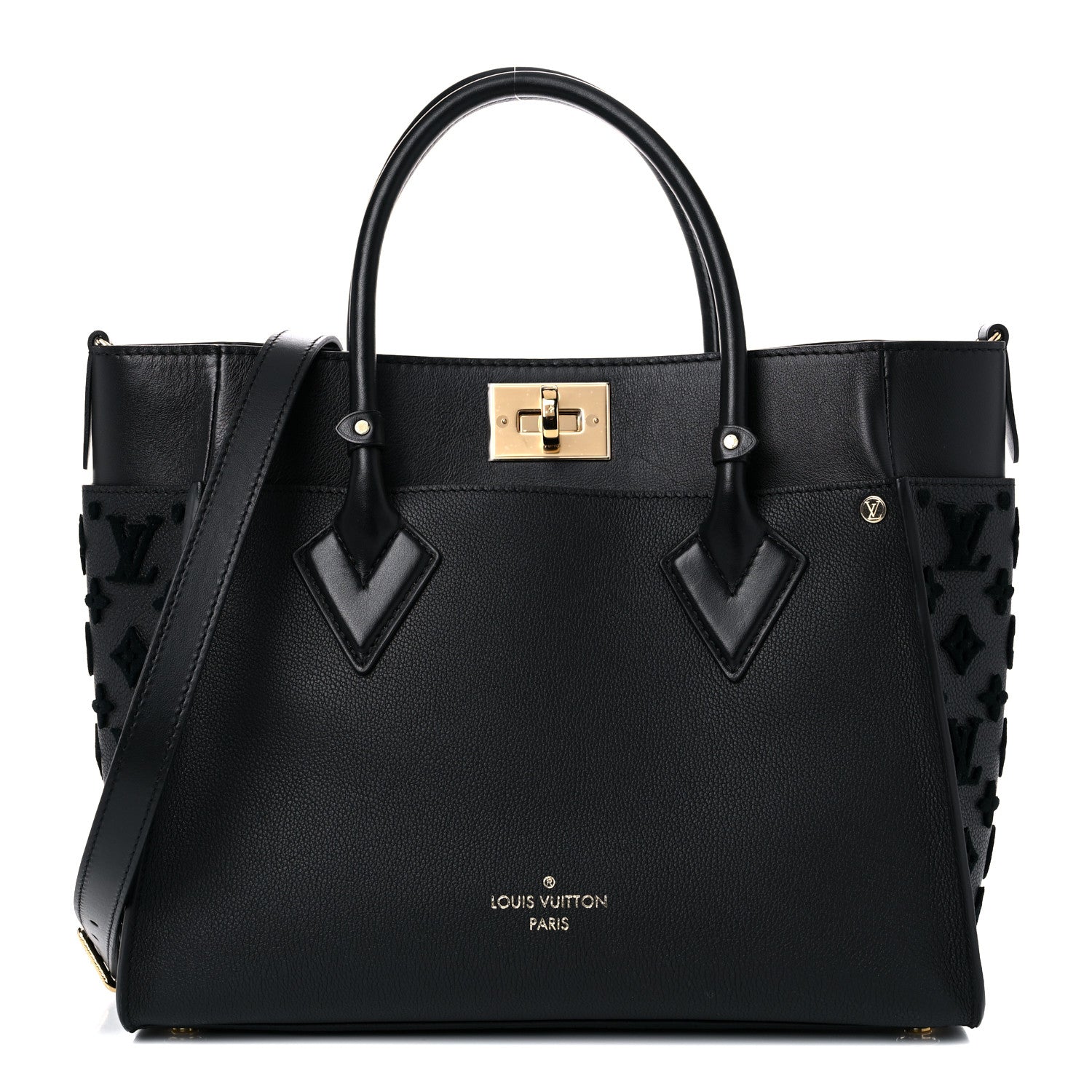 Louis Vuitton Calfskin Monogram Tufting On My Side Black 1 of 8