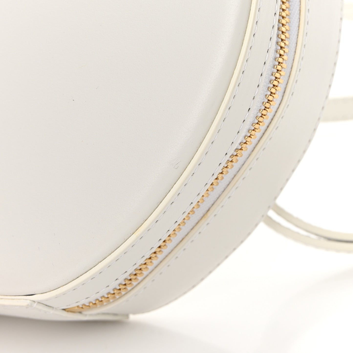 Calfskin Circle Crossbody Bag White
