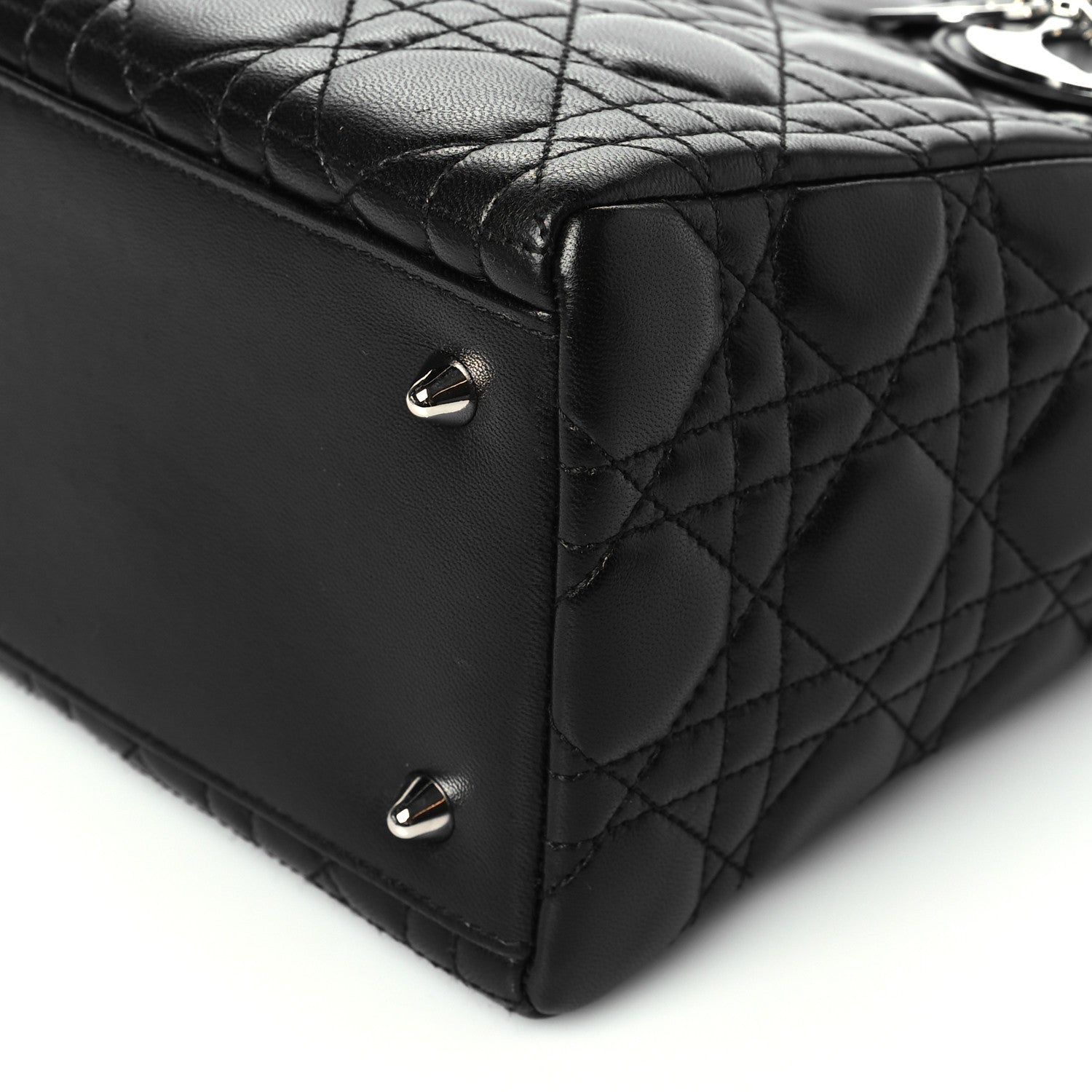 Christian Dior Lambskin Cannage Medium Lady Dior Black 11 of 11