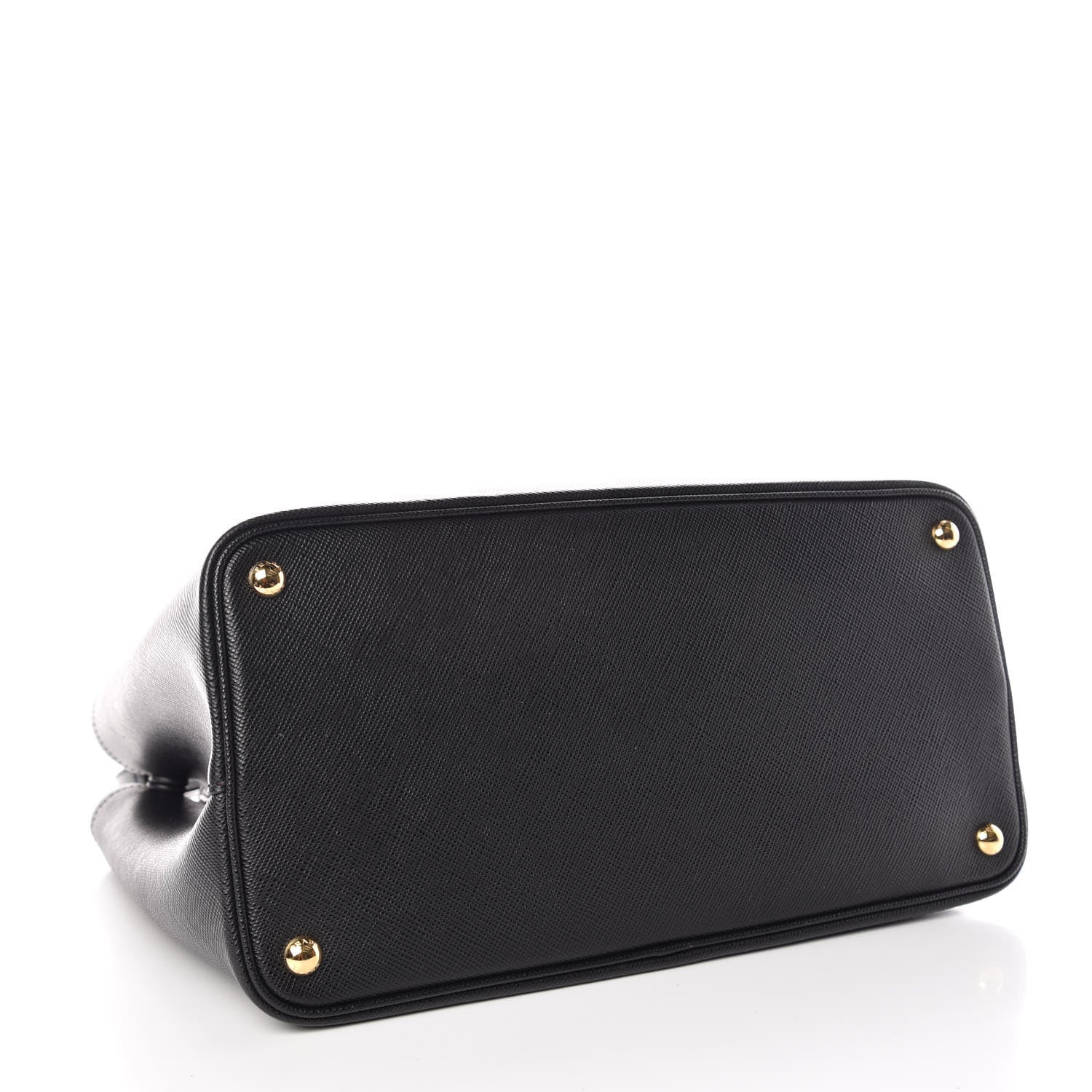 Prada Saffiano Cuir Large Double Bag Black Fuoco 5 of 11