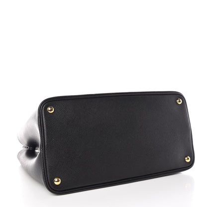 Prada Saffiano Cuir Large Double Bag Black Fuoco 5 of 11
