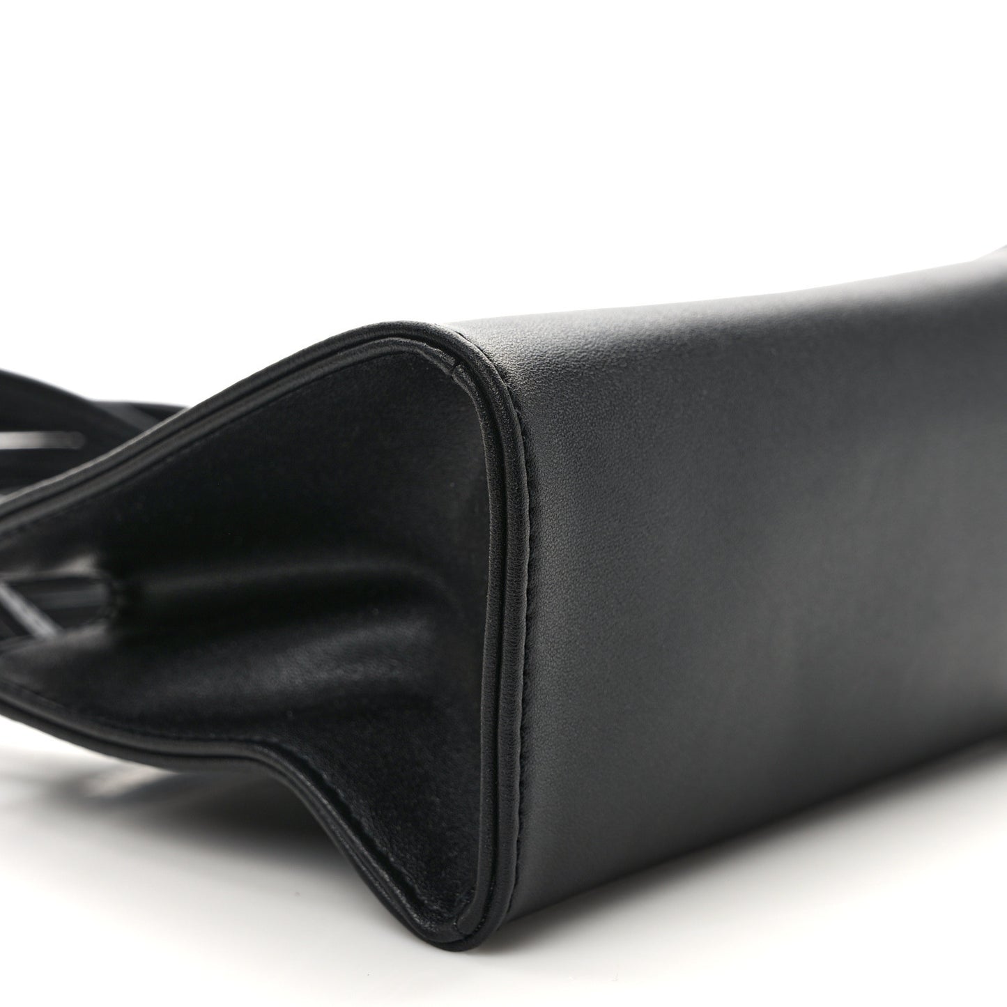 Vegan Leather Small Shopping Bag Black