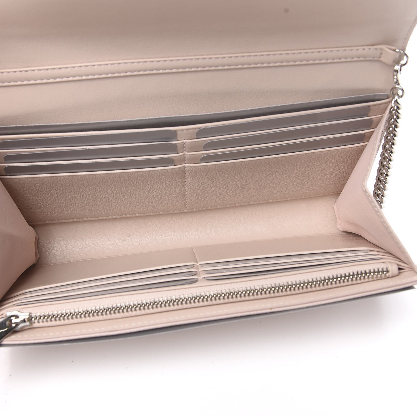 Grained Calfskin Diorama Croisiere Chain Wallet Rose Poudre