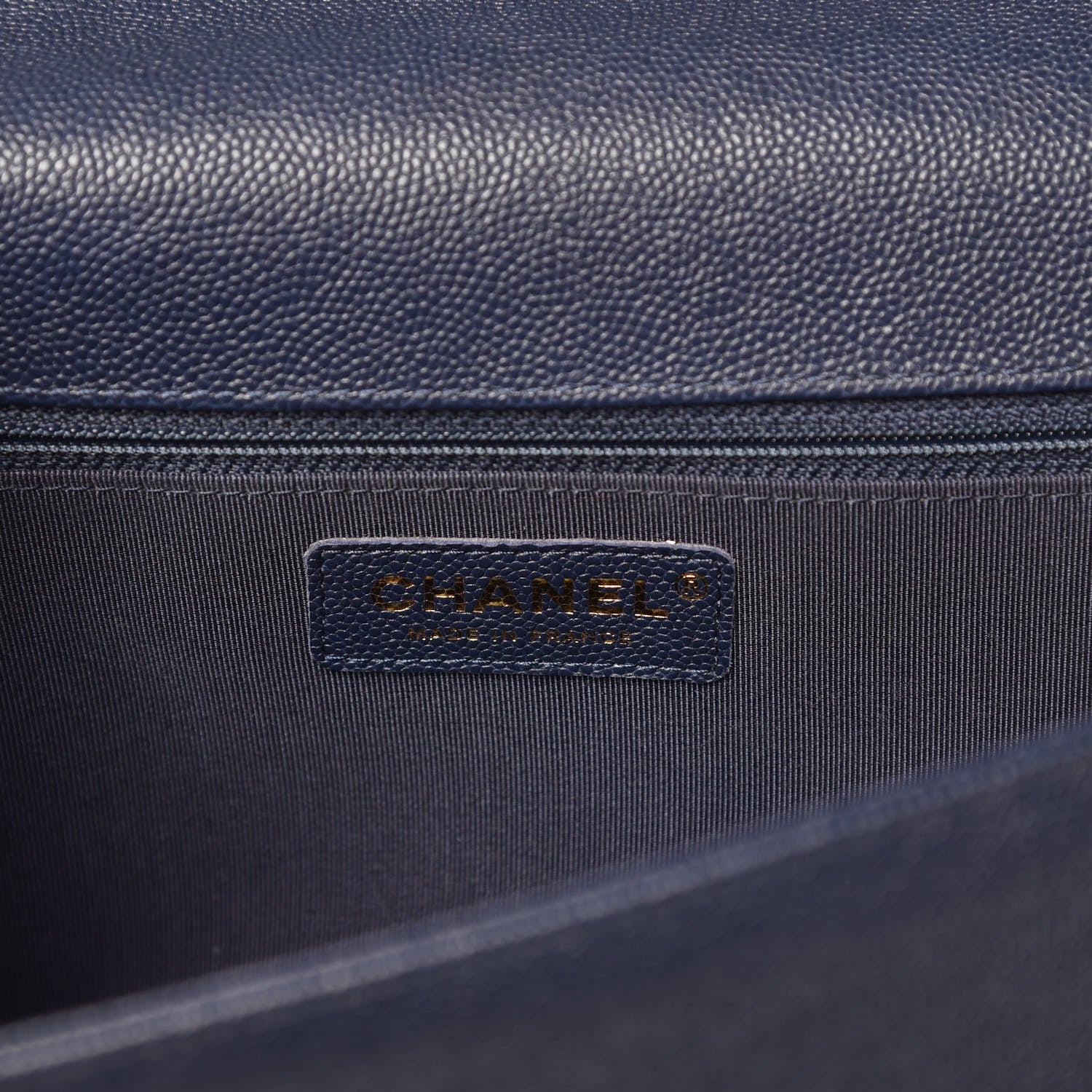 Chanel Caviar Quilted New Medium Boy Flap Dark Navy Blue 6 of 8