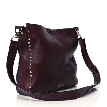 Valentino Garavani Pebbled Calfskin Large Rockstud Flip-Lock Messenger Bag Vinaccia 3 of 10
