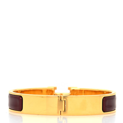Hermes Enamel Narrow Clic Clac H Bracelet GM Burgundy 3 of 5