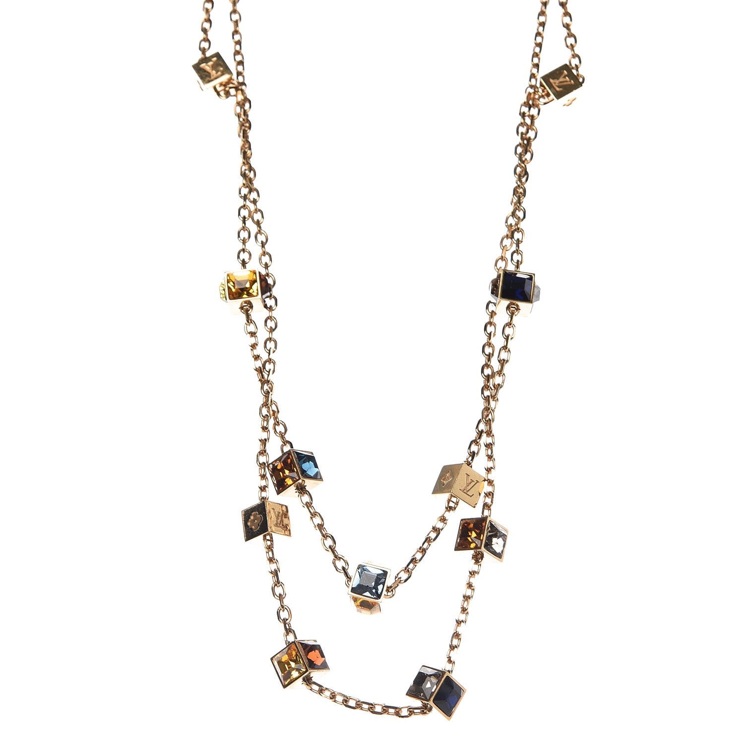 Louis Vuitton Swarovski Collier Gamble Crew Necklace Gold 1 of 5