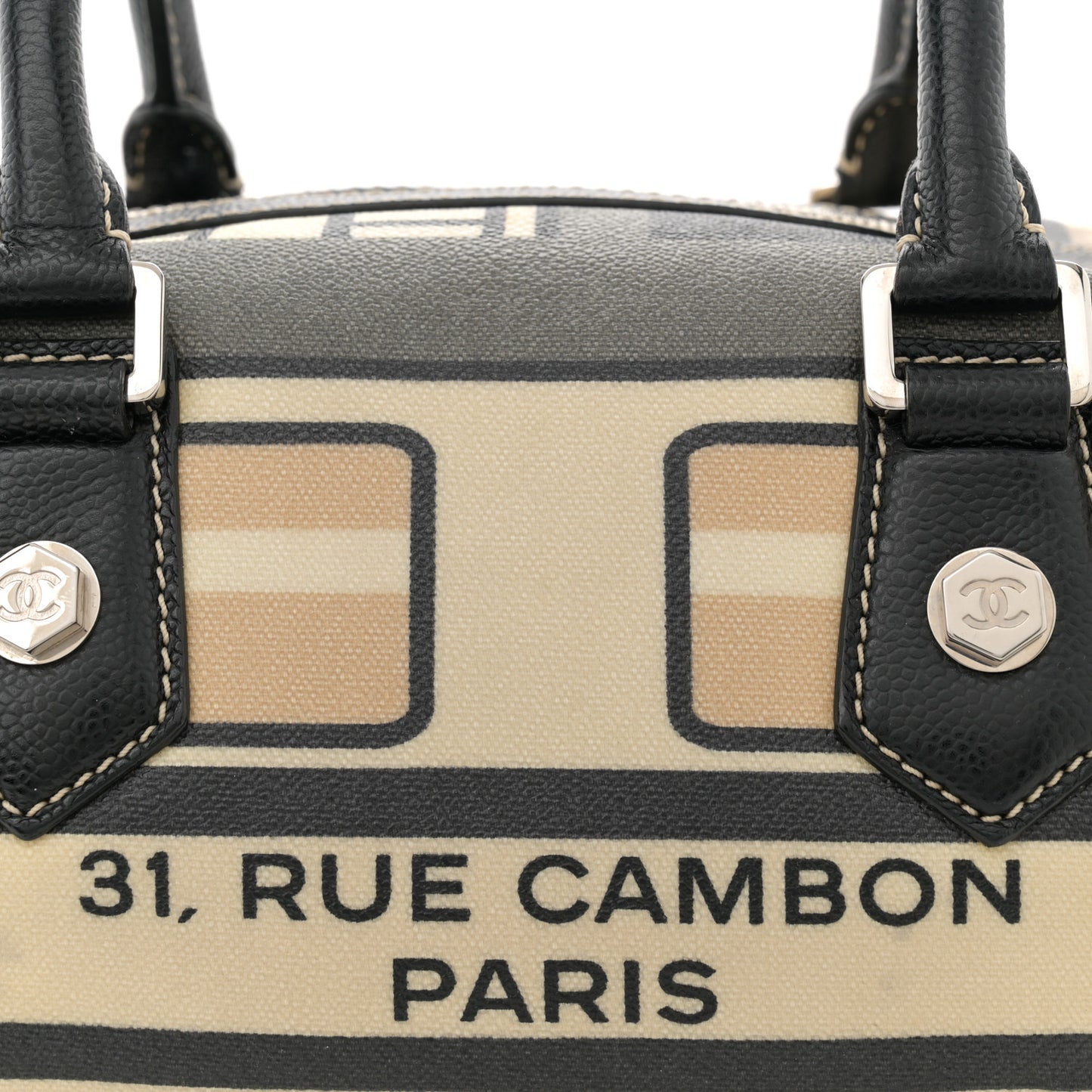 Coated Canvas Le Train Boston Bag Black