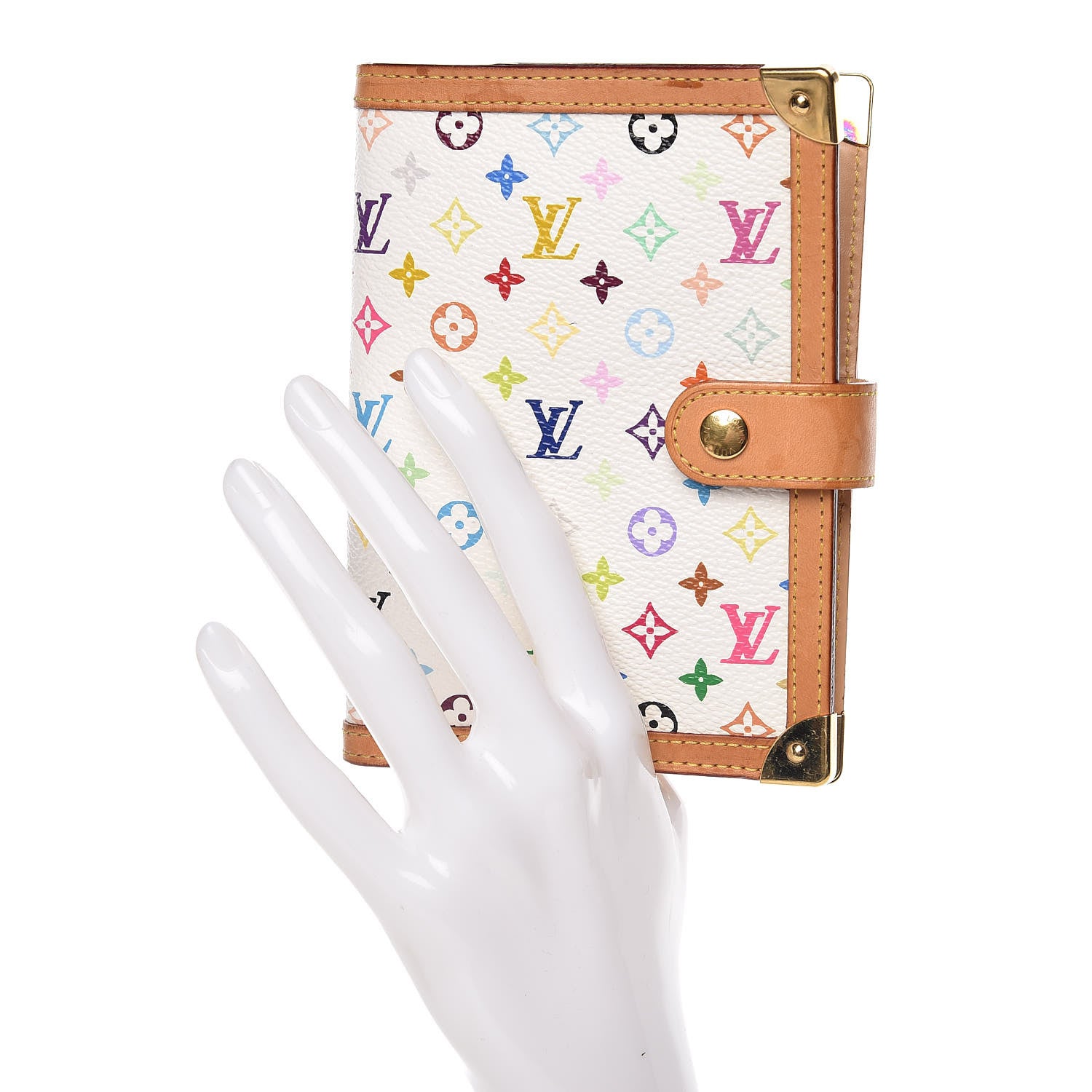 Louis Vuitton Monogram Multicolor Small Ring Agenda Cover White 2 of 13