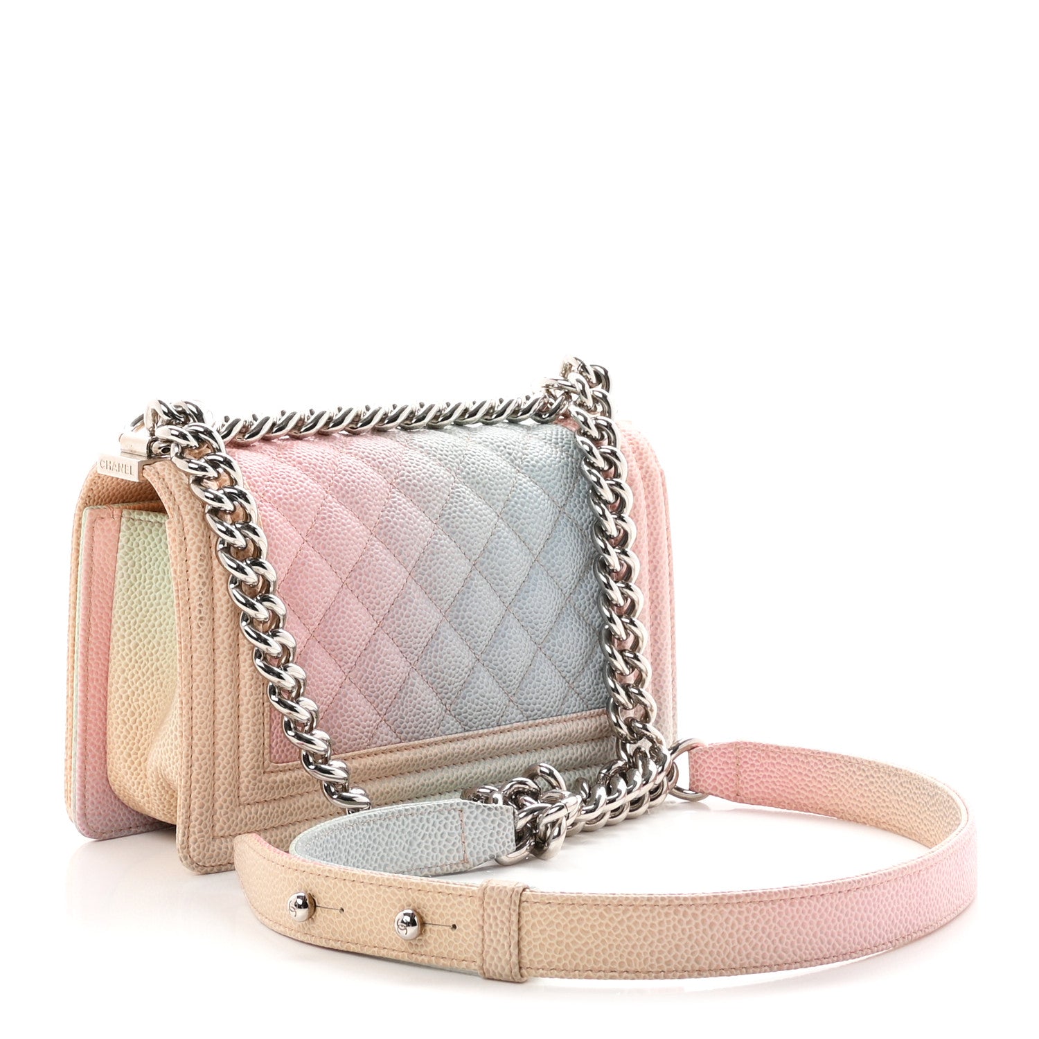 Chanel Caviar Quilted Small Rainbow Boy Flap Multicolor 2 of 9