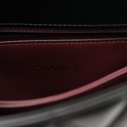 Chanel Calfskin Quilted Mini Logo Coco Handle Flap Black 5 of 11