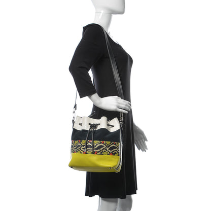 Proenza Schouler Smooth Leather Elaphe Snakeskin Patchwork Medium Bucket Bag Charteuse 2 of 15