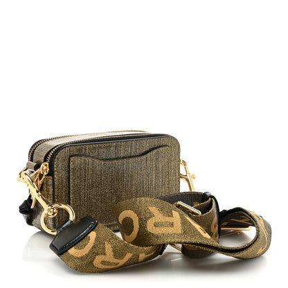 Marc Jacobs Metallic Calfskin Glitter Small Snapshot Camera Bag Gold Black 3 of 10