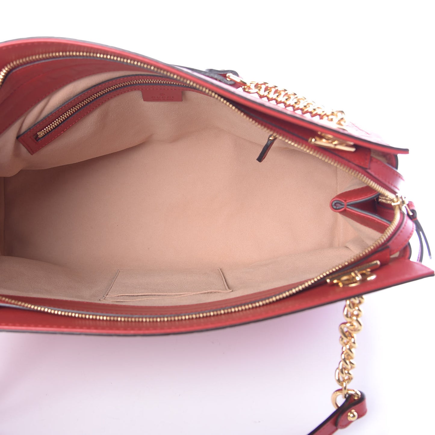 Soft Guccissima Signature Large Shoulder Tote Bag Hibiscus Red
