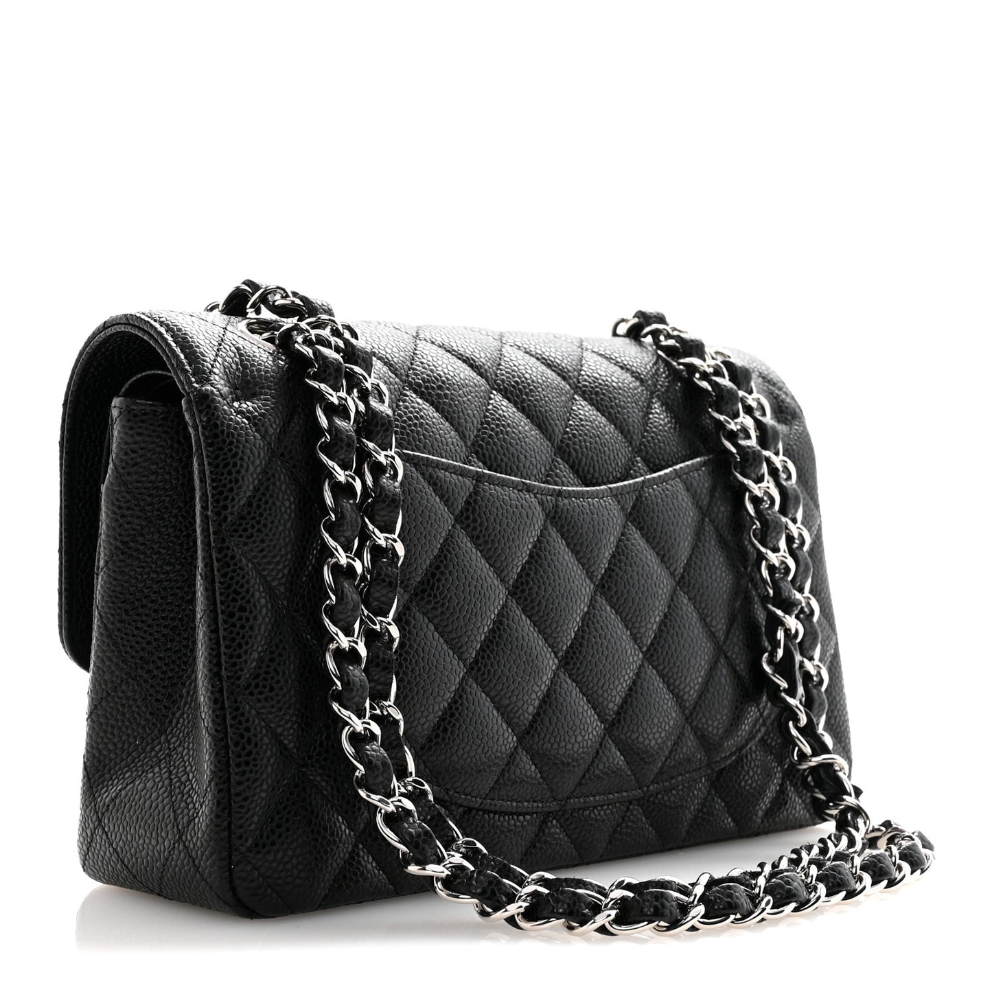 Caviar Quilted Small Double Flap Black