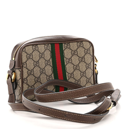 Gucci GG Supreme Monogram Web Mini Ophidia Shoulder Bag Brown 3 of 11
