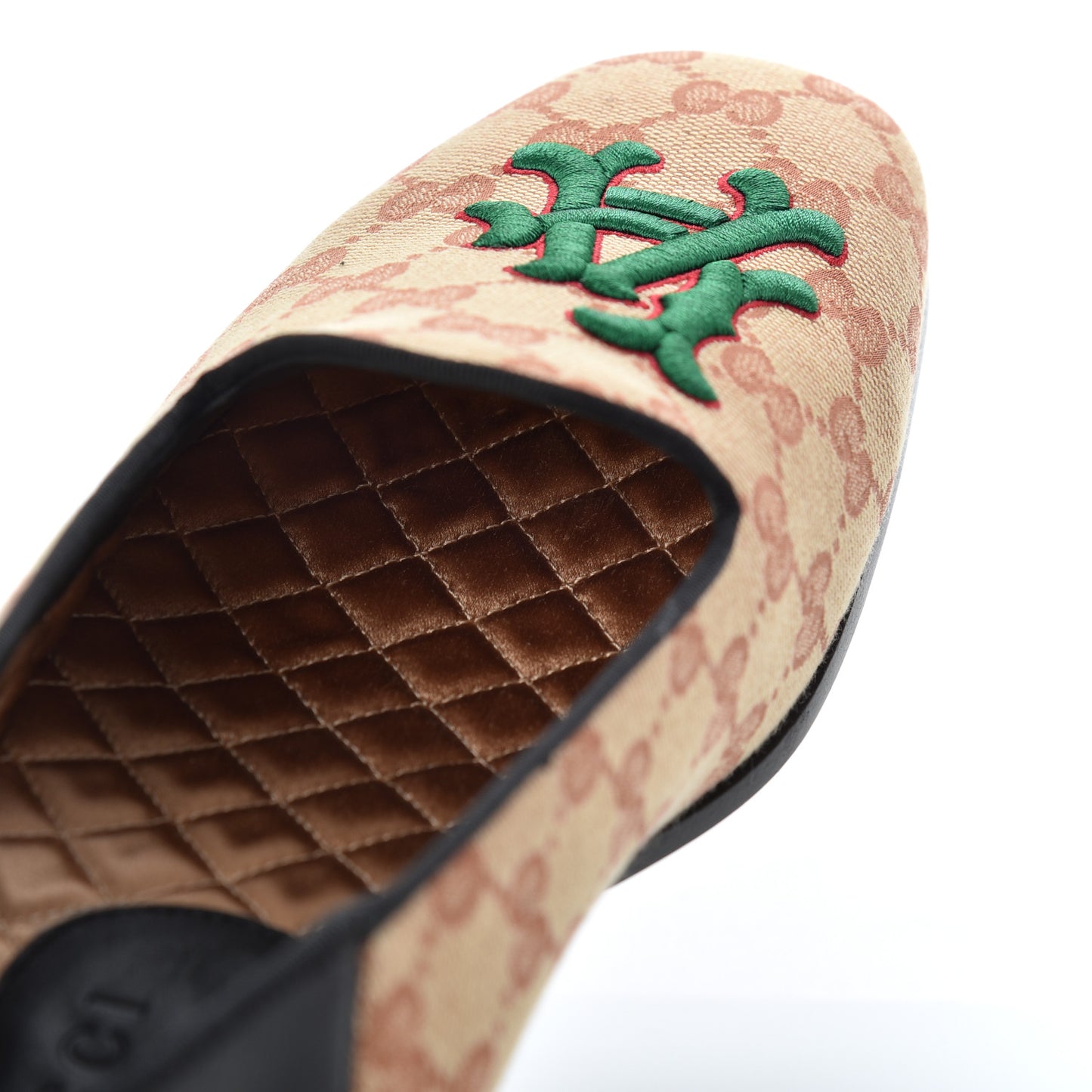 X MLB GG Monogram LA Dodgers Embroidered Mens Loafers 8.5 Beige Ruggine Black