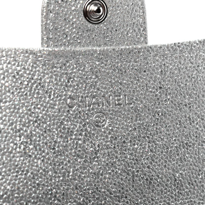 Chanel Glittered Metallic Caviar Quilted Large Flap Wallet Silver 6 of 7