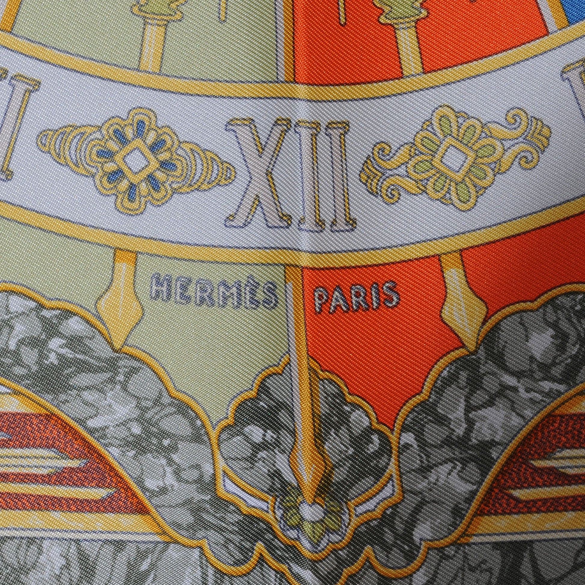 Hermes Silk Gloria Soli Pocket Square Scarf 4 of 6