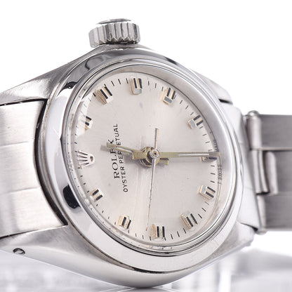 Rolex Stainless Steel 25mm Oyster Perpetual Watch Silver 6618 8 of 8