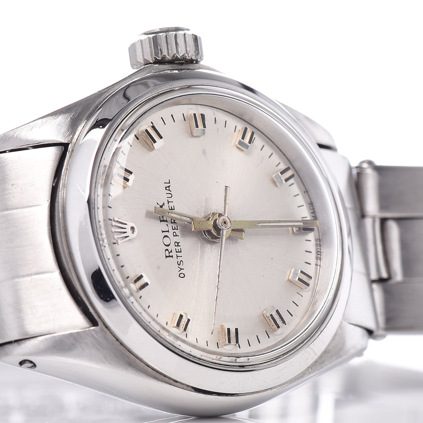 Stainless Steel 25mm Oyster Perpetual Watch Silver 6618