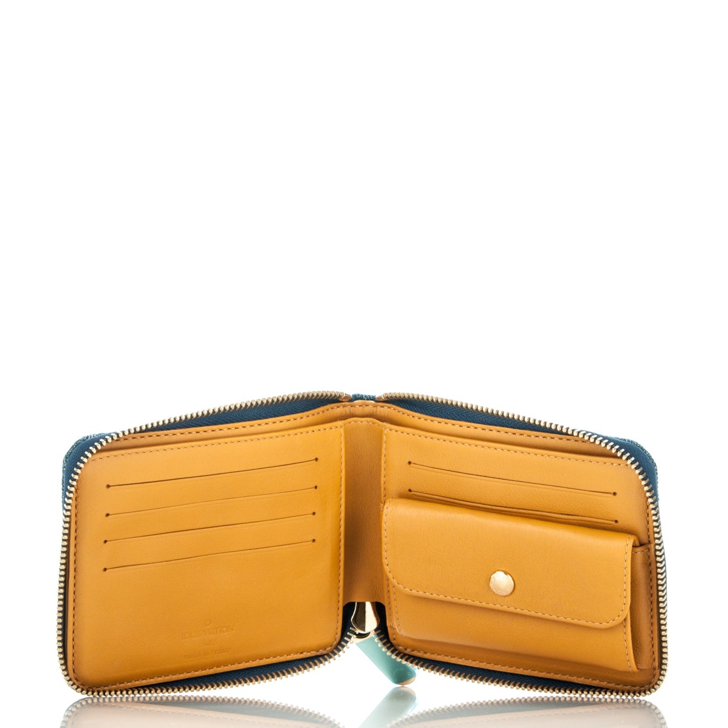 Denim Zip Compact Wallet Blue