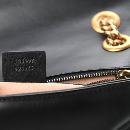 Gucci Calfskin Matelasse Small GG Marmont Shoulder Bag Black 9 of 10