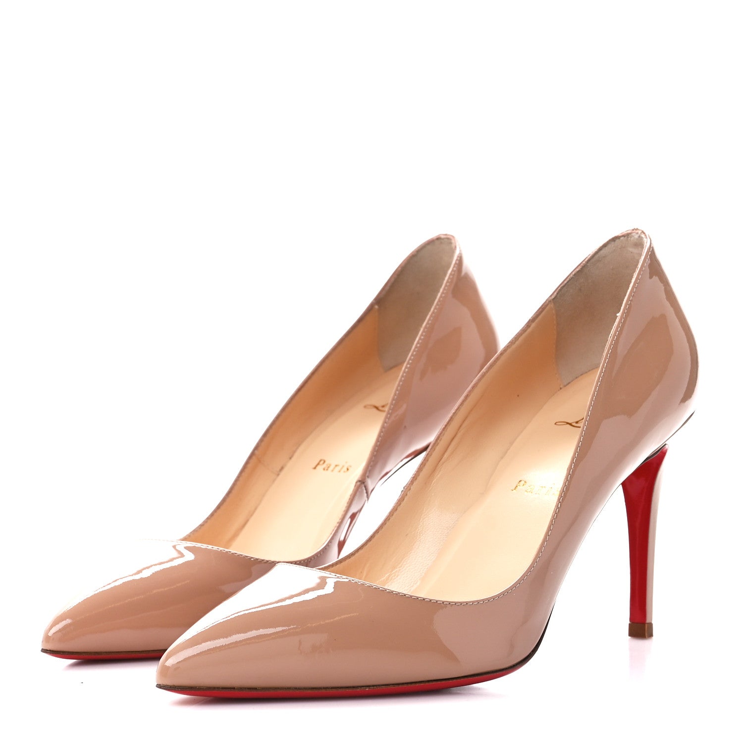 Christian Louboutin Patent Pigalle 85 Pumps 38.5 Nude 3 of 8
