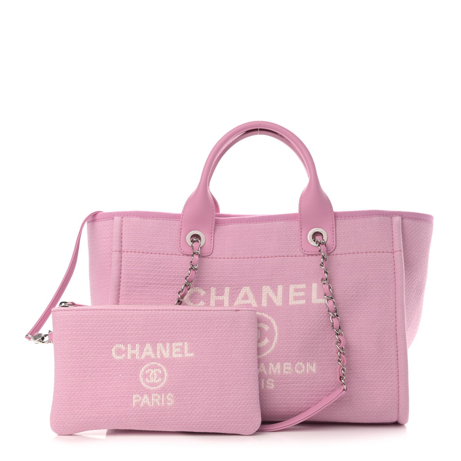 Chanel Mixed Fibers Small Deauville Tote Dark Pink 1 of 11
