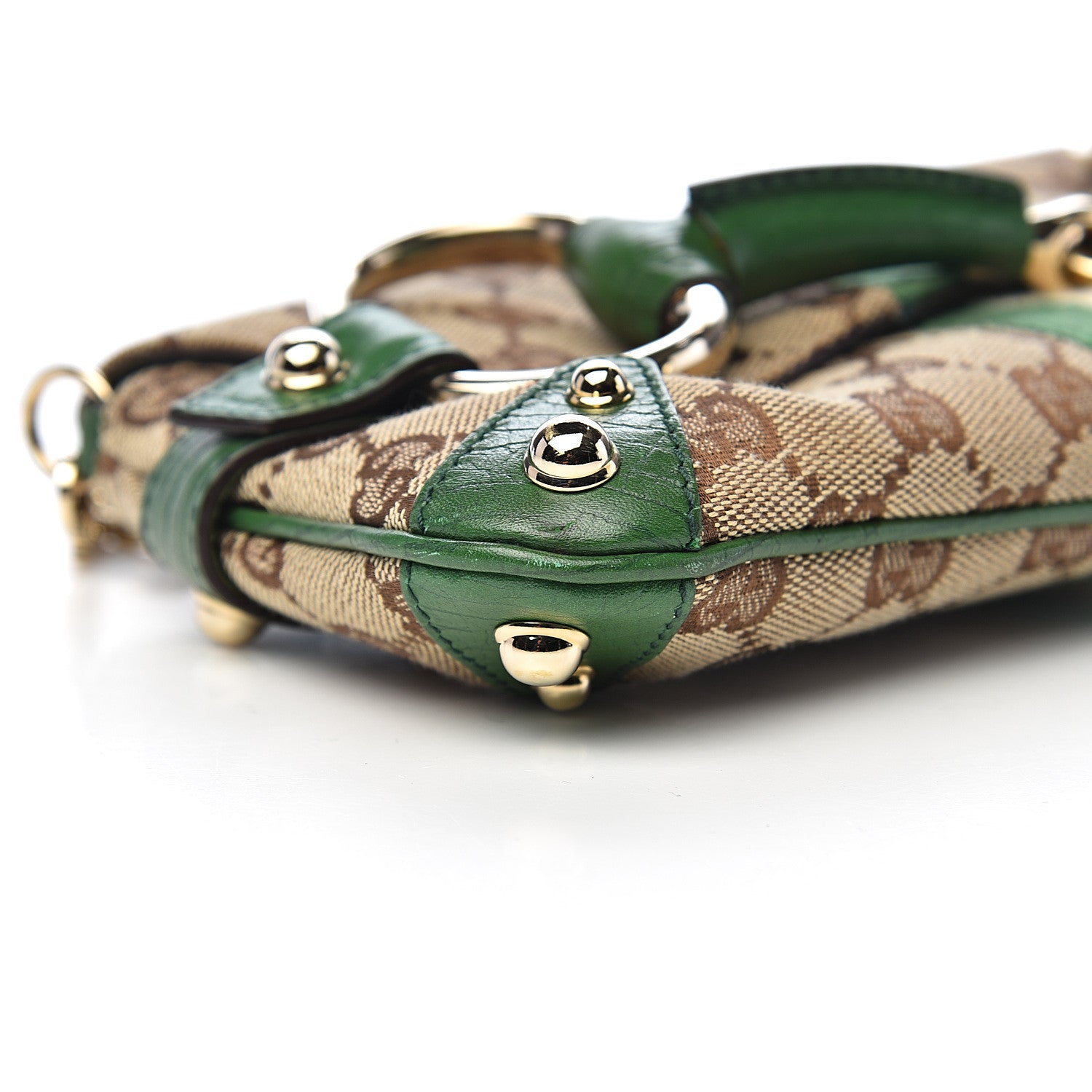 Gucci Monogram Web Small Horsebit Chain Clutch Green 10 of 12