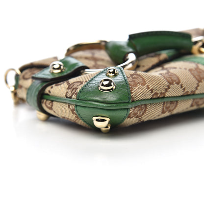 Gucci Monogram Web Small Horsebit Chain Clutch Green 10 of 12