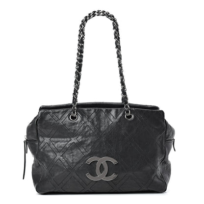Chanel Calfskin Large Diamond Stitch Tote Black 1 of 14