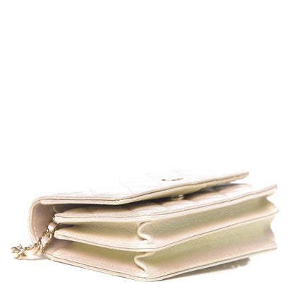 Chanel Iridescent Lambskin Quilted Mini Wallet On Chain WOC Ivory 4 of 12