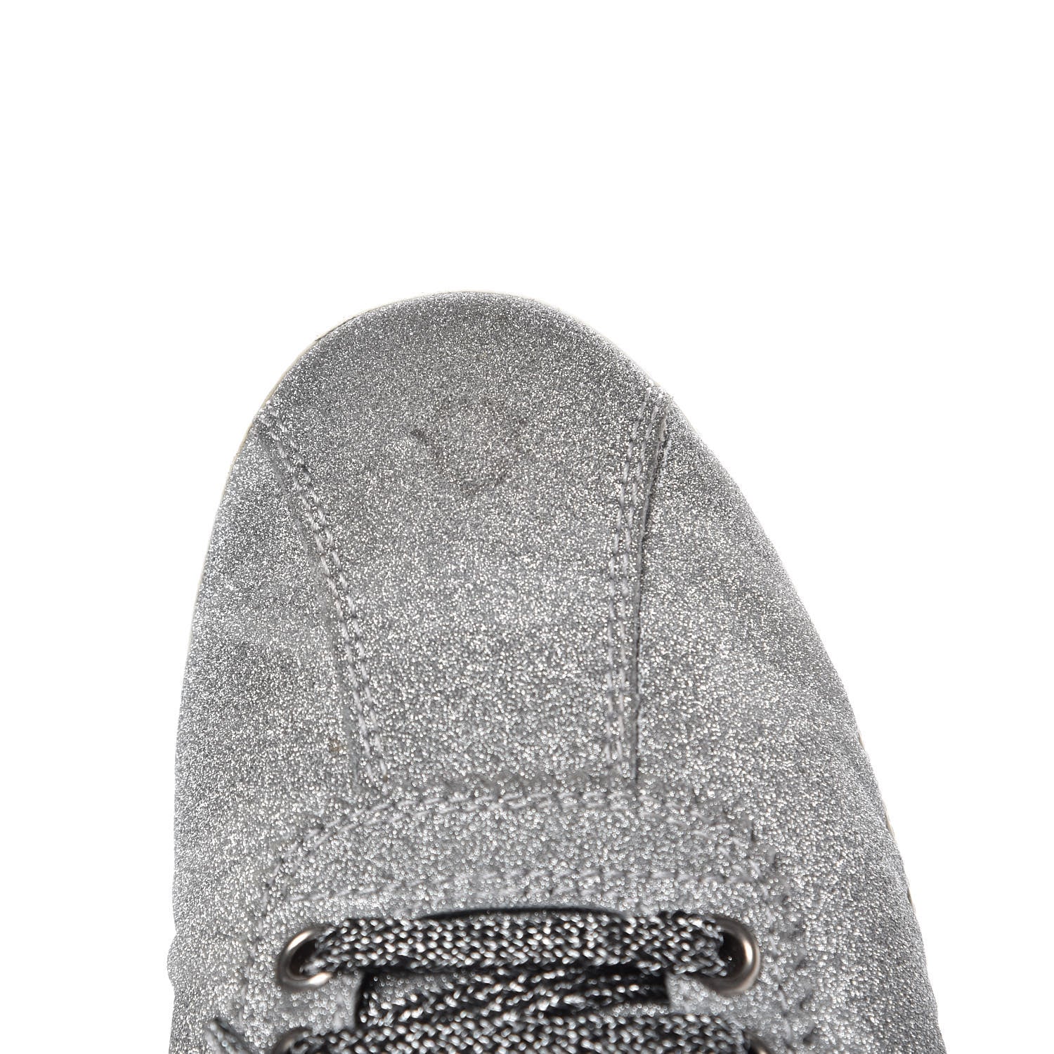 Gucci Glitter Fabric Studded Womens Web Sneakers 38.5 Silver 8 of 13