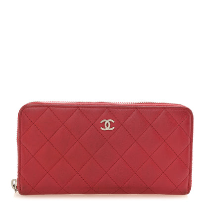 Chanel Caviar Quilted Large Gusset Zip Around Wallet Fuchsia 1 of 12