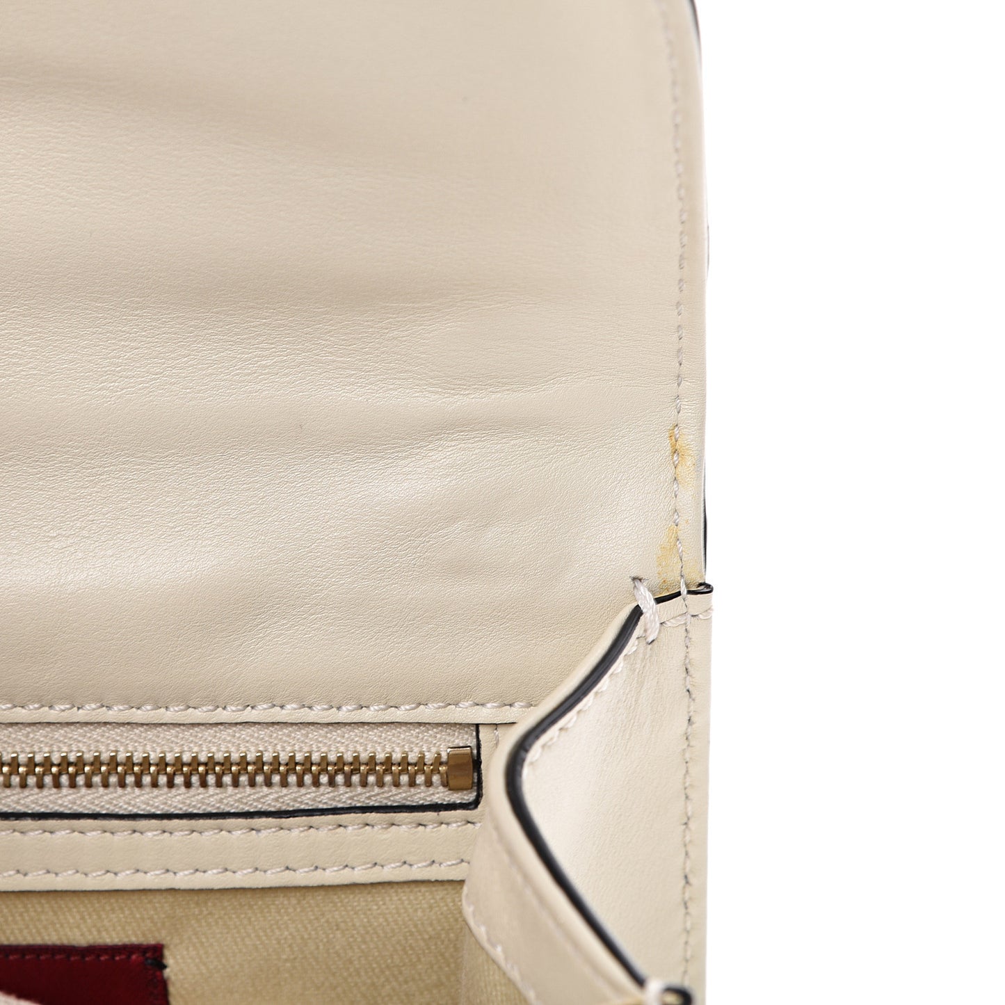Vitello Small Glam Lock Rockstud Flap Ivory