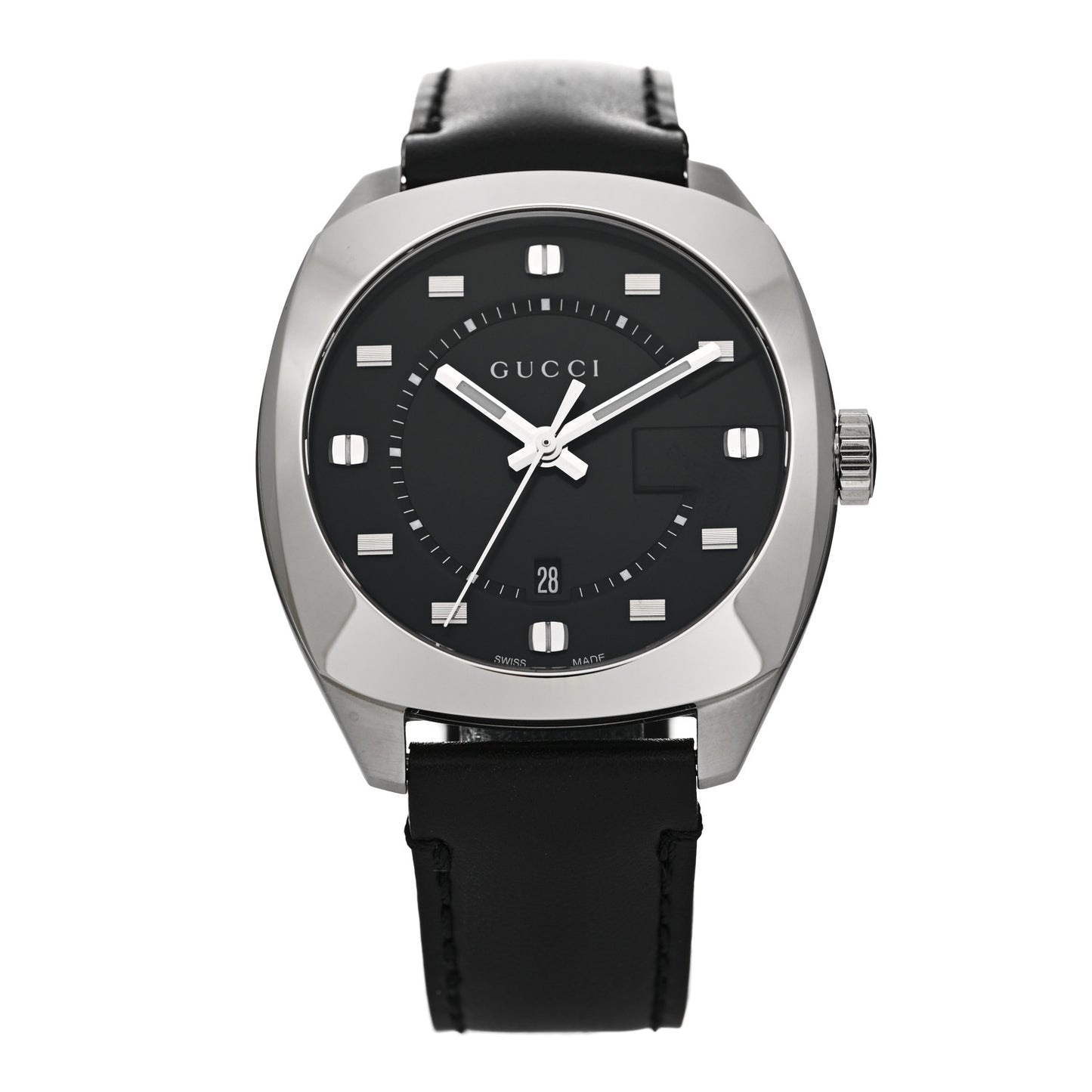 Stainless Steel Calfskin 40mm GG2570 Quartz Watch Black