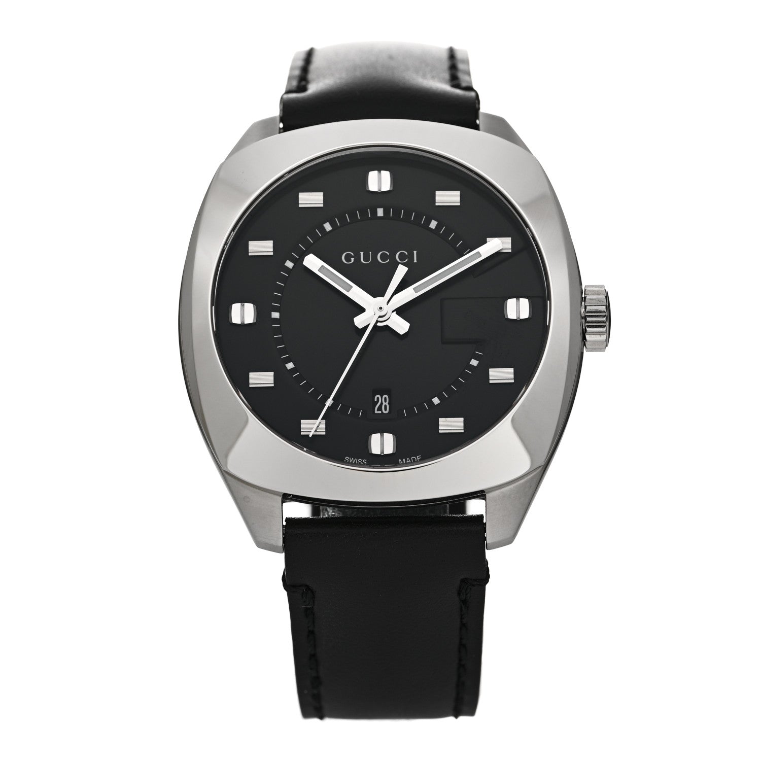 Gucci Stainless Steel Calfskin 40mm GG2570 Quartz Watch Black 1 of 4