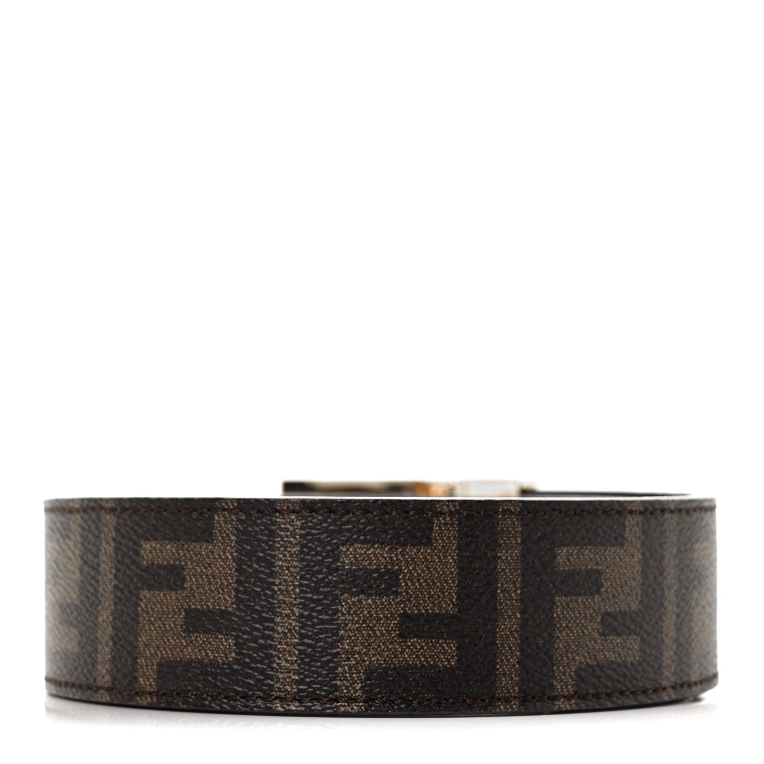 Fendi Zucca Calfskin FF Reversible Belt 75 30 Tobacco Black 2 of 5