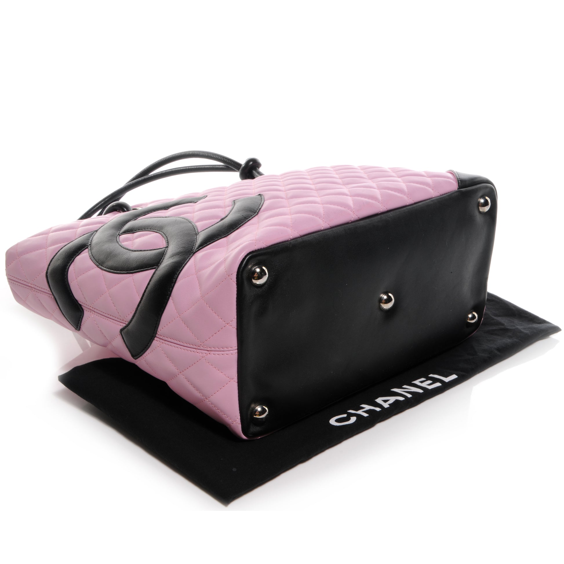 Chanel Calfskin Quilted Large Cambon Tote Pink Black 4 of 7