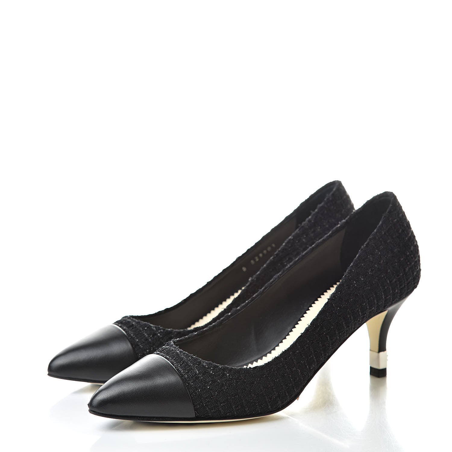Chanel Lambskin Tweed CC Pump 36.5 Black 3 of 14