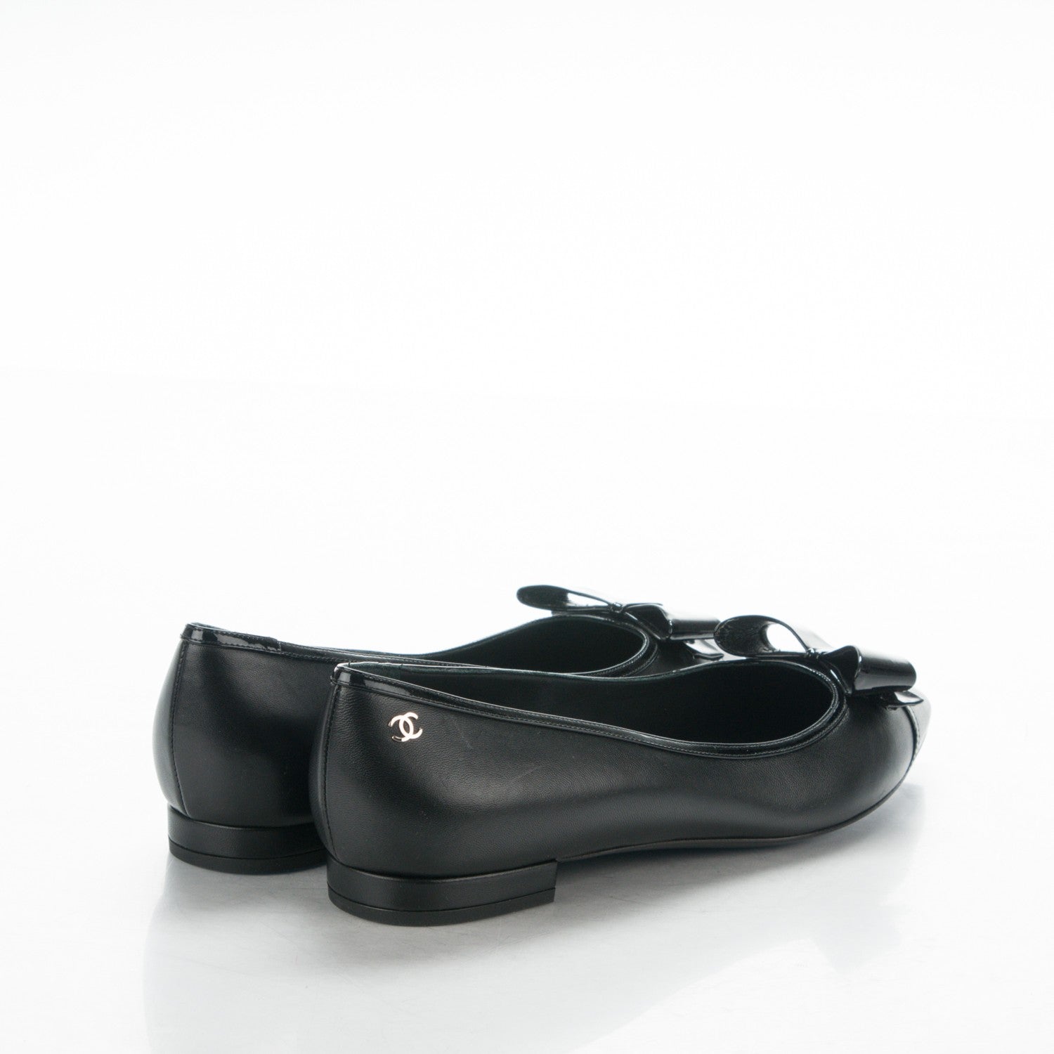 Chanel Lambskin Bow CC Flats 39.5 Black 4 of 7