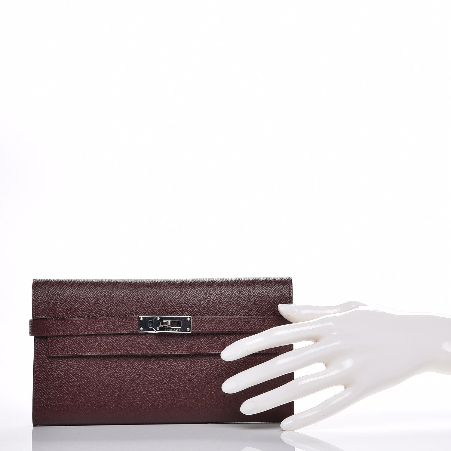 Hermes Epsom Kelly Longue Wallet Bordeaux 2 of 7