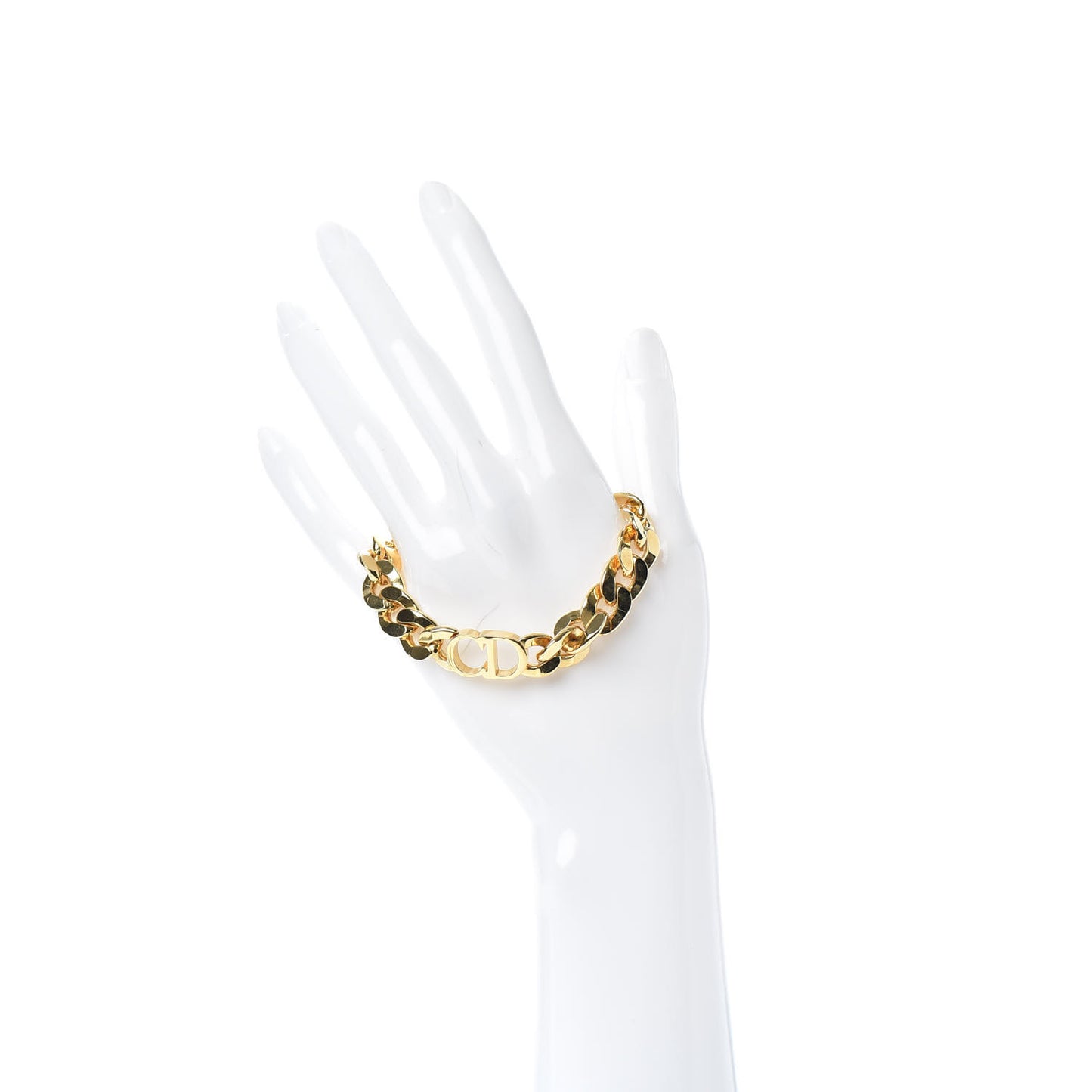 Brass CD Icon Chain Bracelet Gold