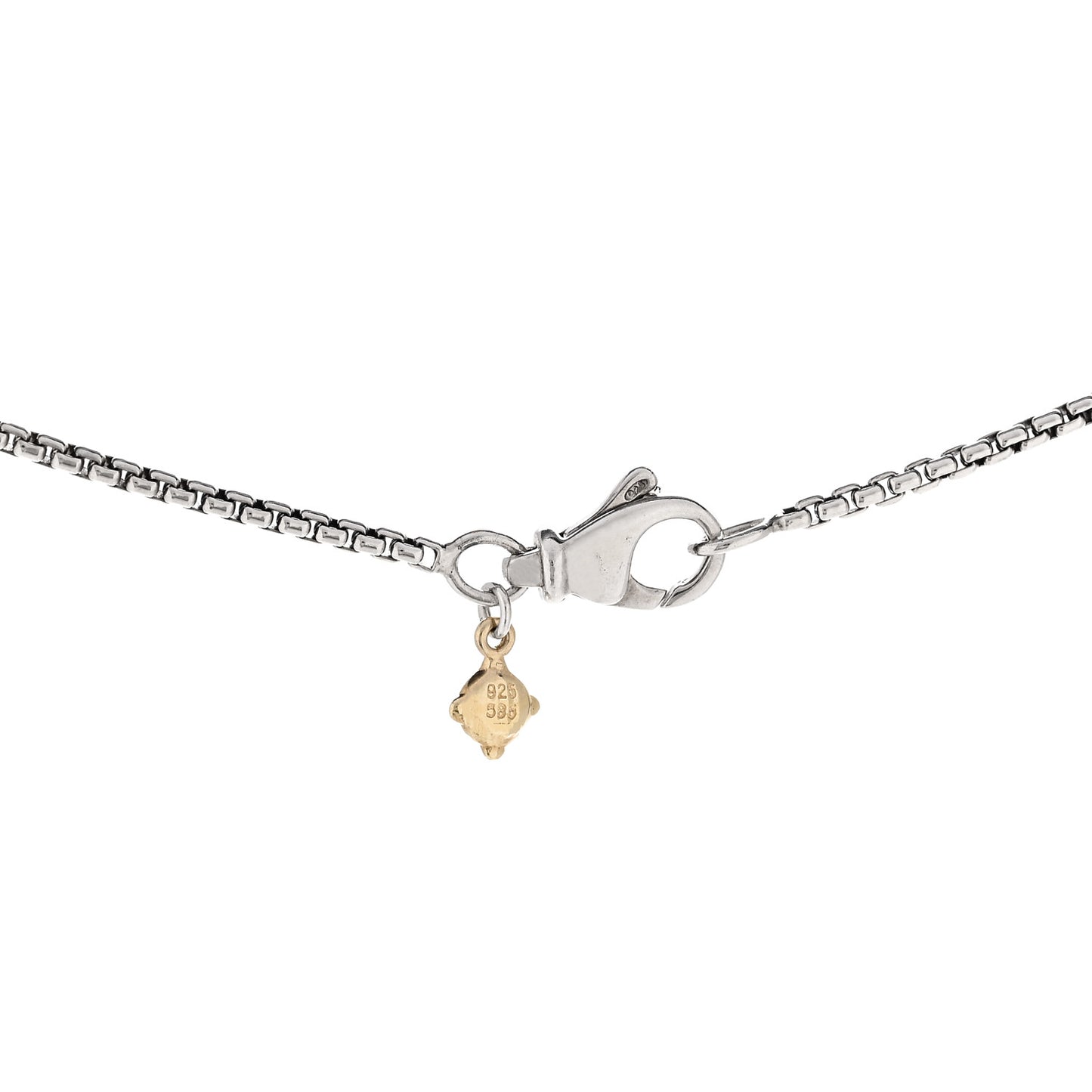 Sterling Silver 14K Yellow Gold 1.7mm Box Chain Necklace 72"